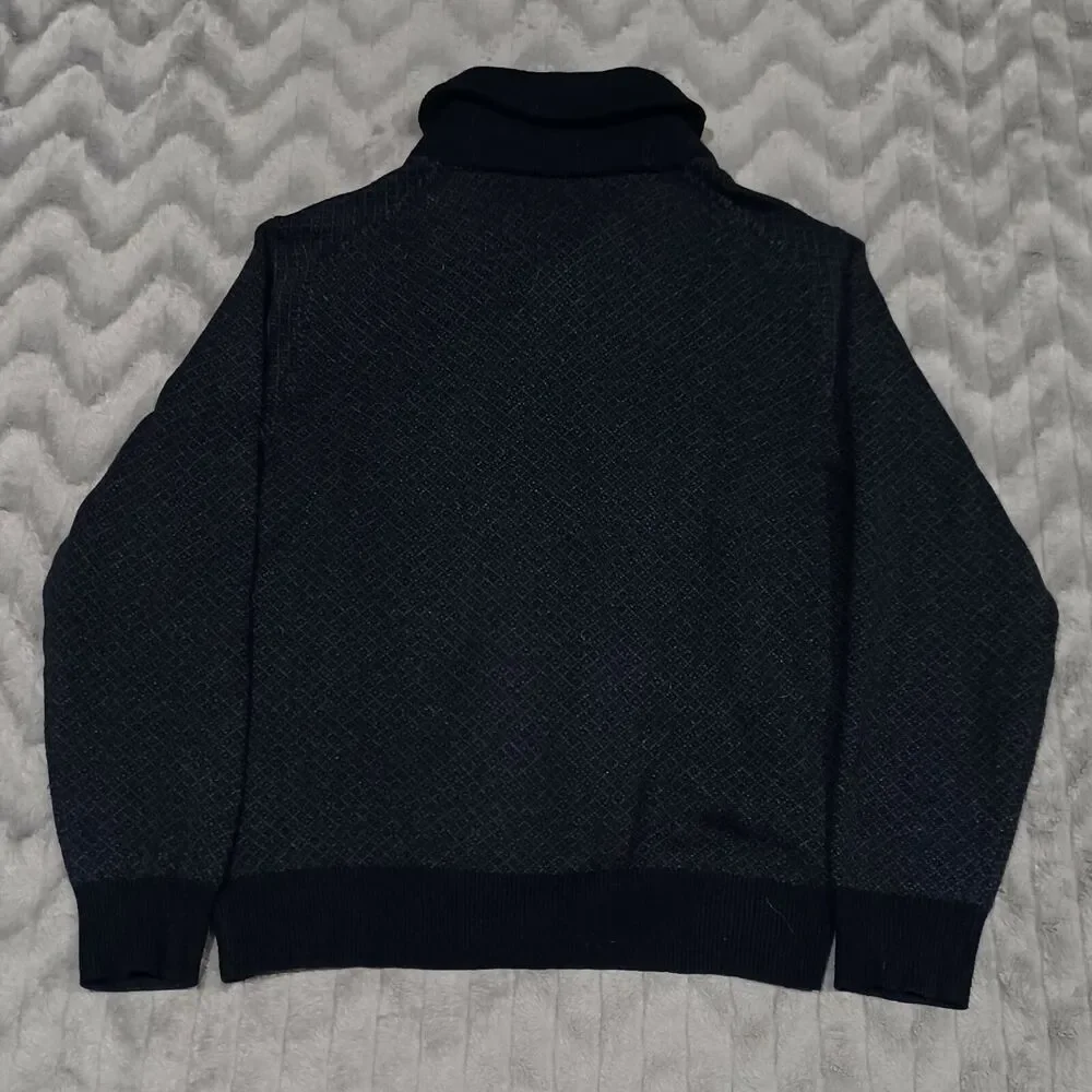 UNTUCKit Mens Size M Navy Blue Cowl Neck Wool Blend Long Sleeve Sweater